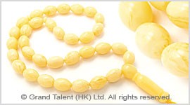 Beige Islamic Baltic Amber Prayer Beads