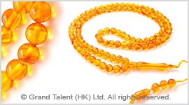 Orange Islamic Baltic Amber Prayer Beads