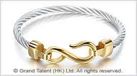 Titanium Stainless Steel Wire Rope Hook Bracelet