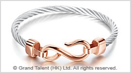 Titanium Stainless Steel Wire Rope Hook Bracelet