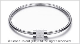 Titanium Stainless Steel Wire Rope Crystal Bracelet