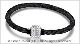 Titanium Stainless Steel Wire Rope Crystal Bracelet