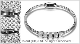 Titanium Stainless Steel Wire Rope Crystal Bracelet