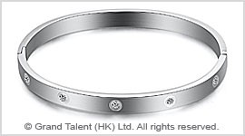 Titanium Stainless Steel Crystal Bangle