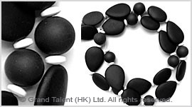 Frosted Black Stone & White River Stone