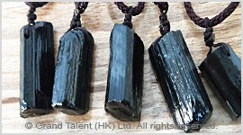 Black Tourmaline Rough Pendant