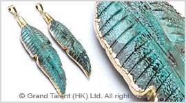Blue Ocean Jasper Leaf Pendant