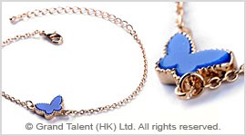 Blue Butterfly Charm Chain Bracelet