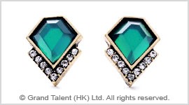 Green Crystal Stud Earrings