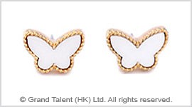 White Butterfly Stud Earrings