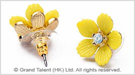 Yellow Flower Stud Earrings