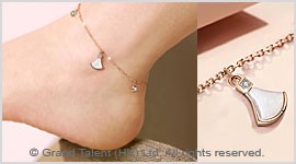 Titanium Steel Fan Mother of Pearl Anklet