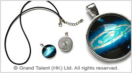 Galaxy Universe Glass Cabochon Pendant Necklace