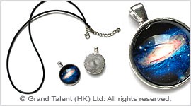 Galaxy Universe Glass Cabochon Pendant Necklace