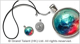 Galaxy Universe Glass Cabochon Pendant Necklace