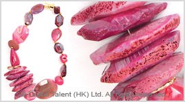 Multi Fuchsia Agate Necklace