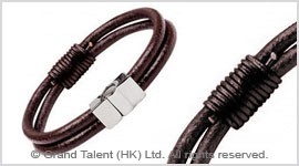 Men's Style Brown Double Leather Bracelet