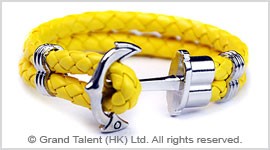 Men's Style Yellow Double Woven Leather Bracelet