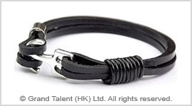 Men's Style Black Multi Leather Bracelet