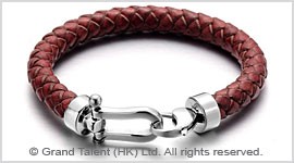 Horseshoe Braided Leather Bracelet