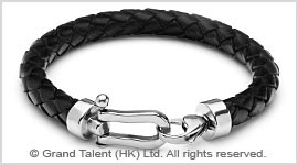 Horseshoe Braided Leather Bracelet