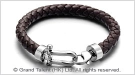 Horseshoe Braided Leather Bracelet