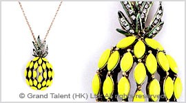 Pineapple Enamel Chain Necklace