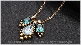 Crystal Drop Chain Necklace