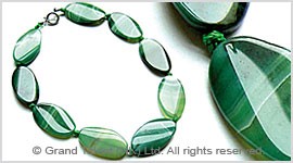 Green Striped Agate Necklace