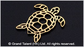 Origami Sea Turtle Stainless Steel Charm