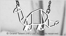 Origami Brachiosaurus Stainless Steel Charm