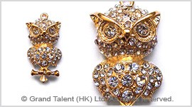 Rhinestone Owl Pendant