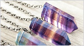 Rainbow Fluorite Point Pendant