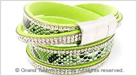 Leatherette & Crystals Bracelet