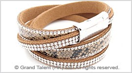 Leatherette & Crystals Bracelet