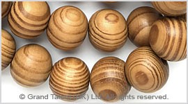 Natural Striped Wood Bead