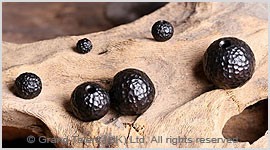 Natural Black Ebony Carved Wood Bead