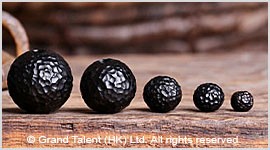 Natural Black Ebony Carved Wood Bead