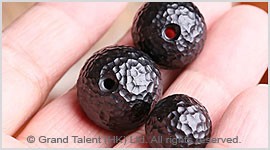 Natural Black Ebony Carved Wood Bead