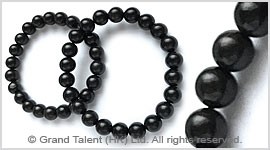 Natural Black Ebony Wood Bead Bracelet