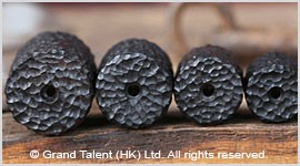 Natural Black Ebony Carved Wood Bead