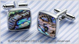 Abalone Paua Shell Brass Designer Cufflinks
