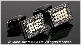 Black & White Brass Designer Cufflinks