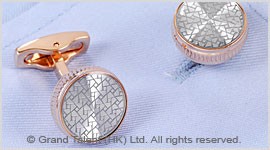 Silver Pattern Brass Designer Cufflinks