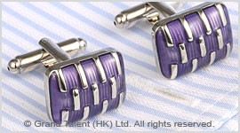 Purple Enamel Brass Designer Cufflinks