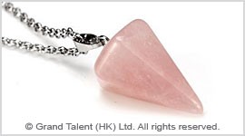 Rose Quartz Hexagonal Cone Pendant Chain Necklace