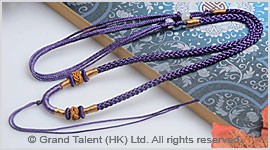 Purple Chinese Knotted String Cord Necklace