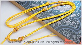 Yellow Chinese Knotted String Cord Necklace