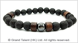 Men's Style Natural Lava Hematite Bracelet