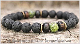 Men's Style Natural Lava Snakeskin Jasper Bracelet